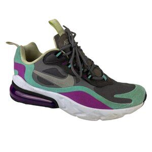 Nike Air Max 270 React Big Kid's Shoes Gunsmoke-Aurora-Hyper Violet size 5Y